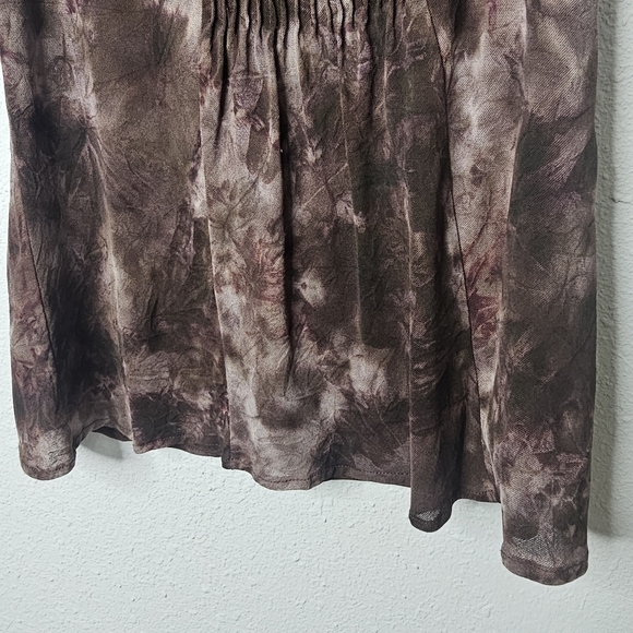 Rafaella Tank Top Womens Small Brown Tie Dye Pleat Front‎ Dark Fairy Grunge Y2K - Picture 4 of 8